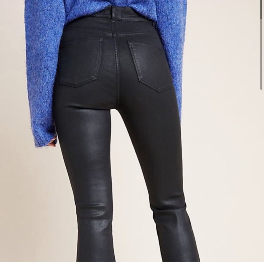 Anthropologie DL1961 Coated Lara Mid Rise Instasculpt Cropped Boot Jeans size 27 - Picture 2 of 10